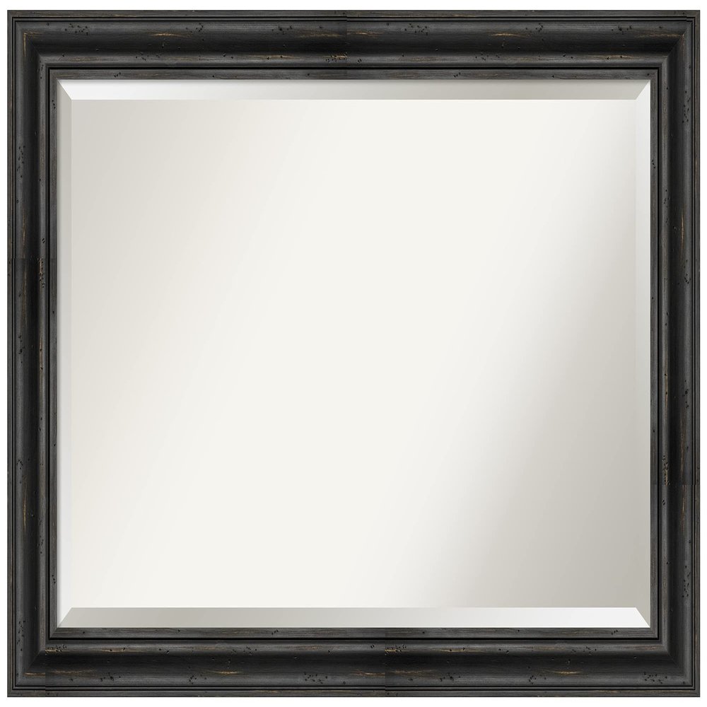 Amanti Art Black Bathroom Mirror for Over Sink, 30x42 Rustic Pine Black Rectangle Vanity Mirror, Large Rustic Farmhouse Wood Frame, Hangs Horizonally and Vertically, Bathroom Wall Decor, Beveled Edge