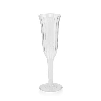BalsaCircle 48 pcs 6 oz Clear Plastic Champagne Flute Glasses - Disposable Wedding Party Catering Tableware