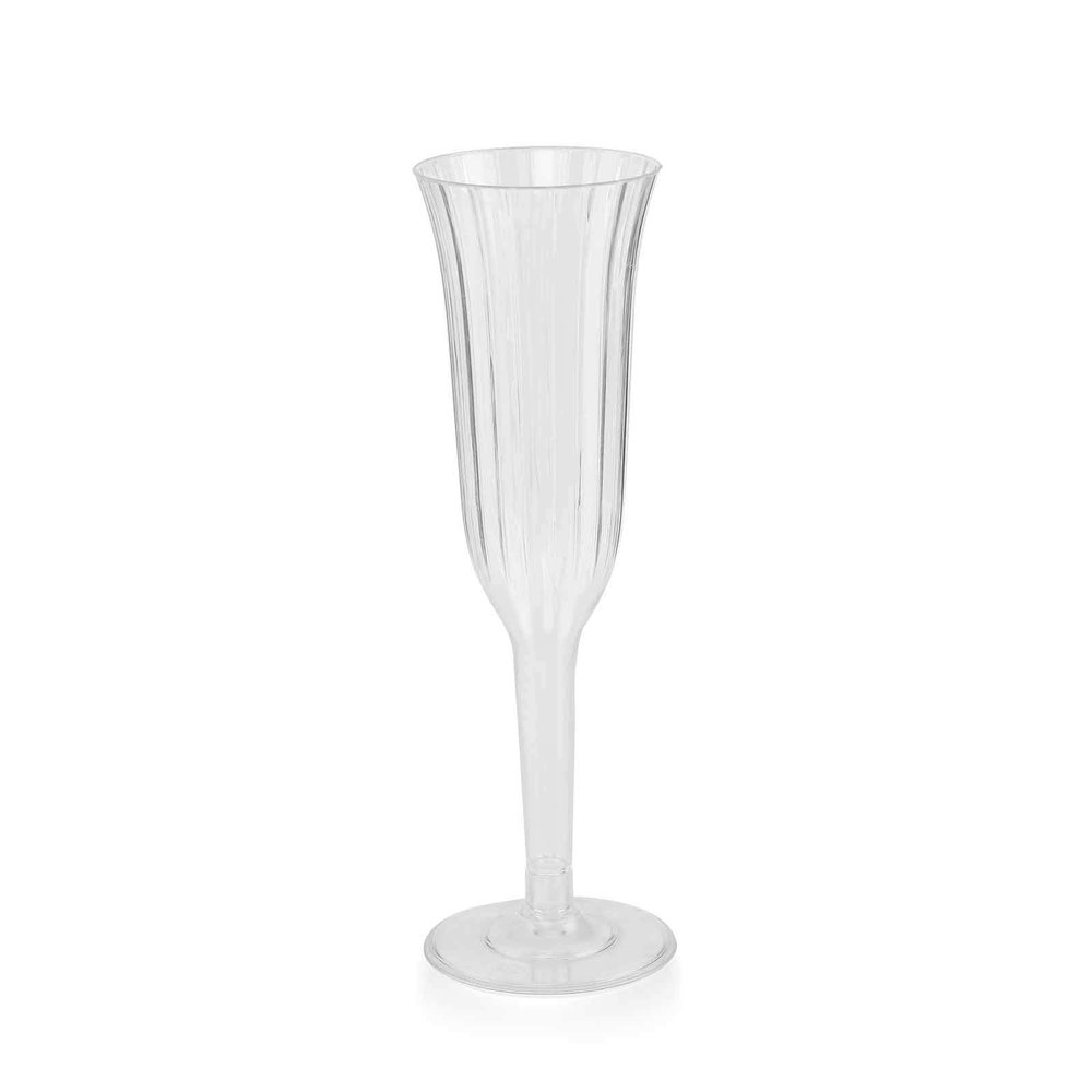 BalsaCircle 48 pcs 6 oz Clear Plastic Champagne Flute Glasses - Disposable Wedding Party Catering Tableware