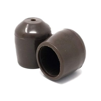 100 Pack Chair Leg Caps for Party Rental Style Plastic Folding Chairs, Fits 3/4 Inch Dia. Frame, Protect Floors Brown
