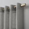 Archaeo Slub Textured Linen Blend Grommet Top Curtain, 52" x 84", Gray view 2