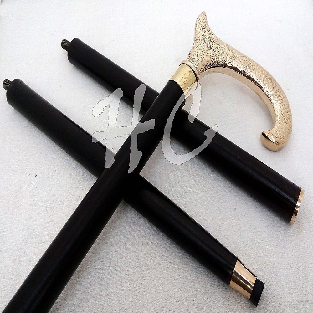 Mahira Nautical Beautifull Designer Brass Handle Walking Cane Gentlemen's Wooden Walking Stick A