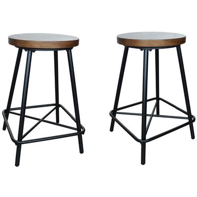 Carolina Classic Illona 24" Counter Height Stool Elm Black (Set of 2)