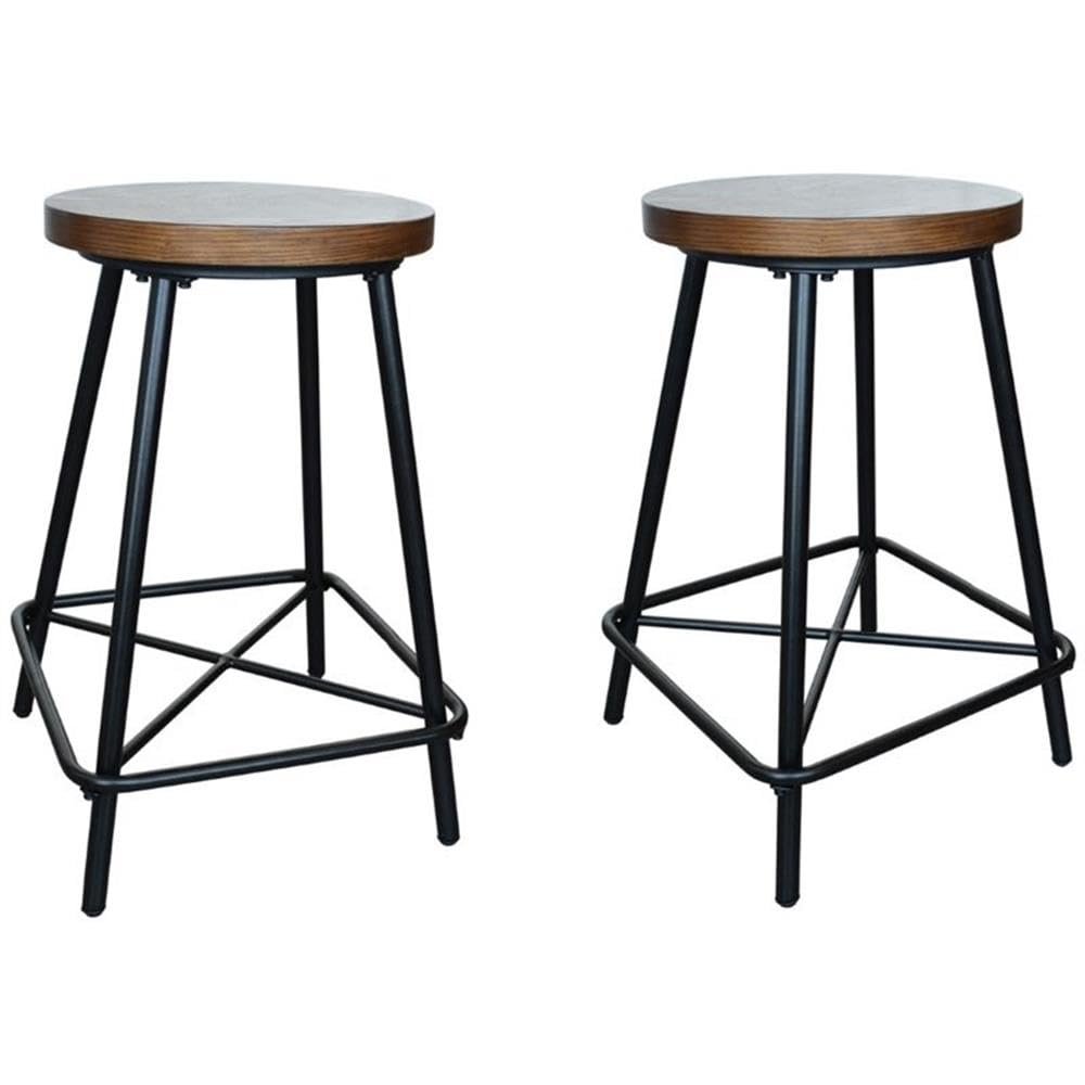 Carolina Classic Illona 24" Counter Height Stool Elm Black (Set of 2)