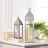 Accent Plus 10018512 Large Silver Moroccan Style Lantern, Multicolor view 4