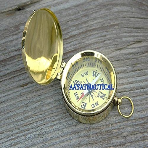 Mahira Nautical Lot of 10 Brass Working Lid Compass 2 inch Nautical Compass Gift Maritime