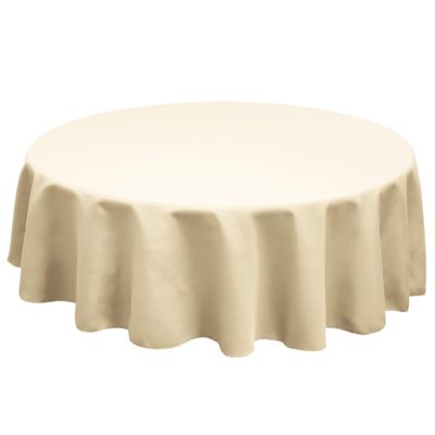 TableLinensforLess Polyester Round Tablecloth, 60 Inch Round, (Sand)