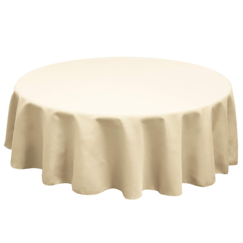 TableLinensforLess Polyester Round Tablecloth, 60 Inch Round, (Sand)