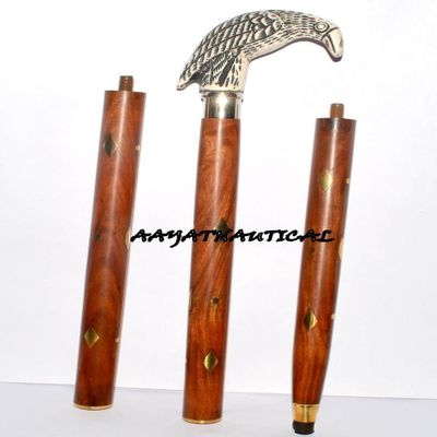 Mahira Nautical Brass Designer Antique Style Cane Wooden Walking Stick Vintage Nautical Canes A