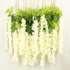 3.6 Feet Long Artificial Fake Wisteria Vine Ratta Hanging Garland Silk Flowers String Home Party Wedding Decor (Package of 12pcs) (White) view 1