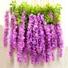 3.6 Feet Long Artificial Fake Wisteria Vine Ratta Hanging Garland Silk Flowers String Home Party Wedding Decor (Package of 12pcs) (Purple) view 1