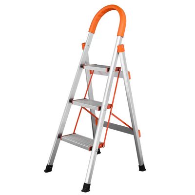 ThxTank Non-Slip 3-Step Aluminum Ladder Folding Platform Stool 330 lbs Load Capacity Orange