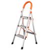 ThxTank Non-Slip 3-Step Aluminum Ladder Folding Platform Stool 330 lbs Load Capacity Orange view 1
