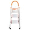 ThxTank Non-Slip 3-Step Aluminum Ladder Folding Platform Stool 330 lbs Load Capacity Orange view 3