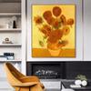 INVIN ART Framed Canvas Giclee Print Art Vase with Fifteen Sunflowers by Vincent Van Gogh Wall Art Living Room Home Office Decorations(Wood Color Slim Frame,20"x24") view 2