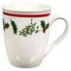 Coffee Mugs White. Set of 2 12 oz Durable Stoneware Retains Heat. Fall, Christmas & Holidays Season Inspired, Adorned with Festive Holly Leaves & Berries Great for Coffee, Tea, Juice, Water, Milk (2) view 2