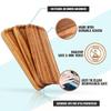 11.8 Inch Solid Wood Serving Platters and Trays Set of 3 Highly Durable Dishwasher Safe Rectangular Party Plates Avoid Sliding and Spilling Food with Easy Carry Grooved Handle Design view 2