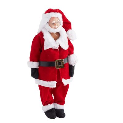 Factory Direct Craft Miniature Santa Figurine for Christmas Holiday Display - Mini Santa Claus Christmas Decoration (Size: 6-1/4" H)