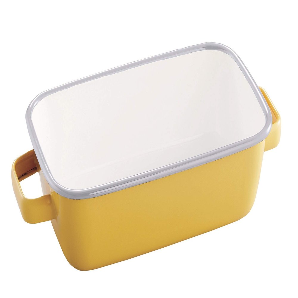 Sanroku Go Methods 365methods Fuji Hollow Oven Dish Yellow x Light Gray Rectangle 1.0L YY-HB.Y