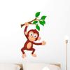 Wallmonkeys Cute Monkey Cartoon Hanging Wall Decal Peel and Stick Animal Graphics (24 in H x 13 in W) WM497279 view 1