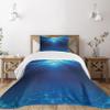 Ambesonne Ocean Bedspread Set, Underwater View Sandy Seabed Aquatic Scenes Sunbeams Nature Picture Print, 3 Piece Decorative Bedding Coverlet and 2 Pillow Shams, Twin Size, Navy Blue Aqua view 1