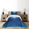 Ambesonne Ocean Bedspread Set, Underwater View Sandy Seabed Aquatic Scenes Sunbeams Nature Picture Print, 3 Piece Decorative Bedding Coverlet and 2 Pillow Shams, Twin Size, Navy Blue Aqua view 2