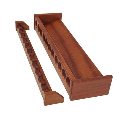 CSCarpentry Fishing Rod Rack, Solid Wood Wall Mount Pole Holder, Made to Order, Any Size (Solid Mahogany Wood with Semi-Gloss Polyurethane Finish)