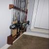 CSCarpentry Fishing Rod Rack, Solid Wood Wall Mount Pole Holder, Made to Order, Any Size (Solid Mahogany Wood with Semi-Gloss Polyurethane Finish) view 2