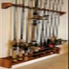 CSCarpentry Fishing Rod Rack, Solid Wood Wall Mount Pole Holder, Made to Order, Any Size (Solid Mahogany Wood with Semi-Gloss Polyurethane Finish) view 4