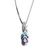 Jewelryamintra Amethyst & Blue Fire Opal Silver Plated Pendant Necklace Box Chain Women Gifts view 1