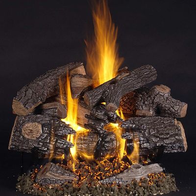 Rasmussen TimberFire Log Set with 18-Inch Custom Embers Pan Burner and No Safety Pilot Kit (PH18-CXF18-B-N), Natural Gas, 18-Inches