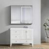 Krugg LED Medicine Cabinet 42 Inch X 36 Inch | Recessed or Surface Mount Mirror Cabinet w/Dimmer & Defogger + 3X Makeup Mirror Inside & Outlet + USB (Right Side Light) view 2