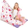 Aubliss Stuffed Animal Storage Bean Bag Chair Cover, 50"x 35" Extra Large Bean Bags for Kids & Adults, Beanbag Toy Storage for Boys Girls - Premium Cotton Canvas Nata view 1