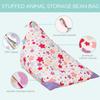 Aubliss Stuffed Animal Storage Bean Bag Chair Cover, 50"x 35" Extra Large Bean Bags for Kids & Adults, Beanbag Toy Storage for Boys Girls - Premium Cotton Canvas Nata view 3