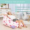 Aubliss Stuffed Animal Storage Bean Bag Chair Cover, 50"x 35" Extra Large Bean Bags for Kids & Adults, Beanbag Toy Storage for Boys Girls - Premium Cotton Canvas Nata view 4