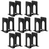 HappyHapi Book Ends, Non-Skid Metal Bookend Supports for Shelves, Heavy Duty Book End, Office Book Stopper, 6 x 5 x 6 Inches, 14 Pieces / 7 Pairs (Black) view 1