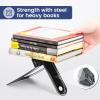 HappyHapi Book Ends, Non-Skid Metal Bookend Supports for Shelves, Heavy Duty Book End, Office Book Stopper, 6 x 5 x 6 Inches, 14 Pieces / 7 Pairs (Black) view 2