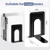 HappyHapi Book Ends, Non-Skid Metal Bookend Supports for Shelves, Heavy Duty Book End, Office Book Stopper, 6 x 5 x 6 Inches, 14 Pieces / 7 Pairs (Black) view 3