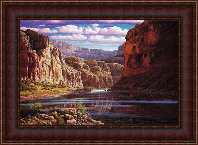 Framed Art Eternal Waters by R. W. Hedge Signed and Numbered Limited Edition Canvas Giclee -36x24c