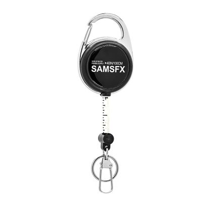 SAMSFX Tape Measure Retractor Fly Fishing Zinger Retractors Carabiner Style Clip on Back Tether Tools Badge Holder (1PC in Pack)