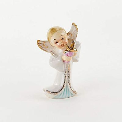 180 Degrees Porcelain Angel Figurine with Gold Star 6" New Vintage Inspired Design