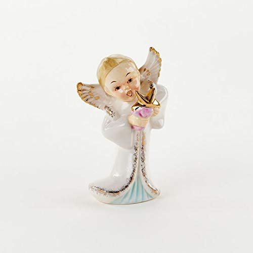 180 Degrees Porcelain Angel Figurine with Gold Star 6" New Vintage Inspired Design