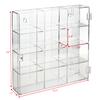 Ikee Design Premium Acrylic Display Case with Mirrored Back, Clear Wall Mounted or Desktop 12 Compartments Display Cabinet Shelves for Collectibles, Small Pop Figures, Jewelry, 10.7 W x 2 D x 10 H in view 2