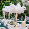 2 Pcs Set Metal Wedding Flower Trumpet Vase Stand, 14 inch Table Decorative Centerpiece Artificial Flower Arrangements for Anniversary Ceremony Party Birthday Event Aisle Home Decoration (Gold) view 3