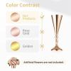 2 Pcs Set Metal Wedding Flower Trumpet Vase Stand, 14 inch Table Decorative Centerpiece Artificial Flower Arrangements for Anniversary Ceremony Party Birthday Event Aisle Home Decoration (Gold) view 4