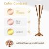 2 Pcs Tabletop Metal Wedding Flower Trumpet Vase, 16.5 inch Tall Table Decorative Centerpiece, Artificial Flower Arrangements for Anniversary Ceremony Party Birthday Event Aisle Home Decoration (Gold) view 4