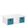 RiverRidge Kids 6 Cubby Storage 2pc Activity Table, White with Turquoise Bins view 1