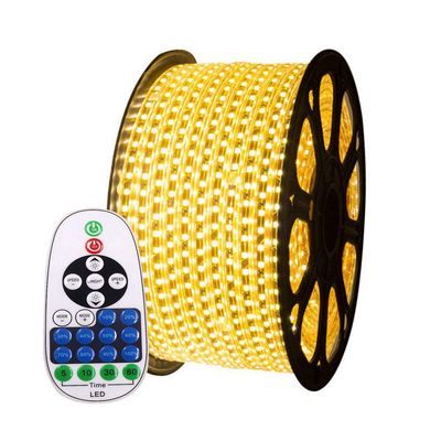 XUNATA 164ft Flexible LED Strip Lights, AC 110-120V 60 LEDs/M Dimmable Waterproof SMD 5050 LED Rope Light with Remote Controller for Party Home Decoration (Warm White)