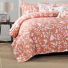 Home Soft Things Birdsong Bedspread Set, Soft Lightweight Reversible Quilt Coverlet Bedspread Bedding Set Cover for All Season, Oversize 122" x 106", Coral view 3