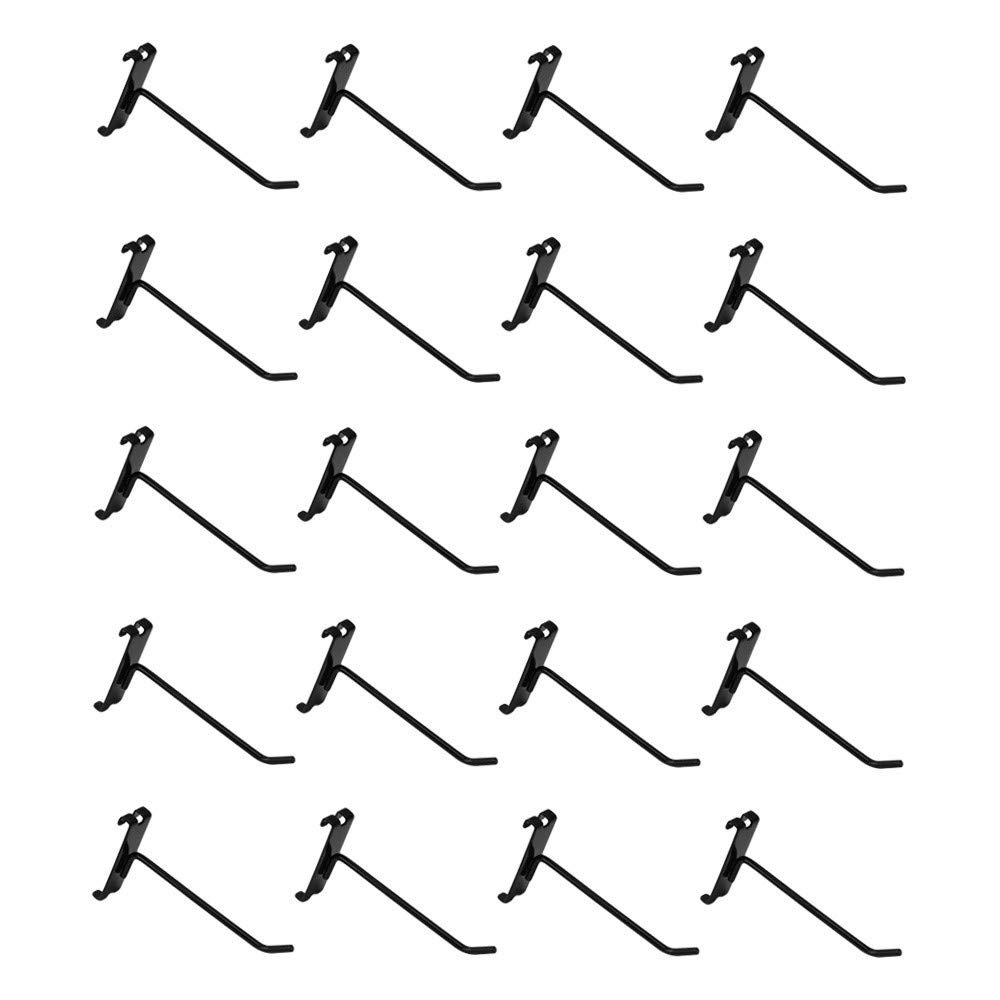 DBM IMPORTS 20 PC 6" Gloss Black Grid Wall Metal Hooks Display for Use W/Gridwall Panels